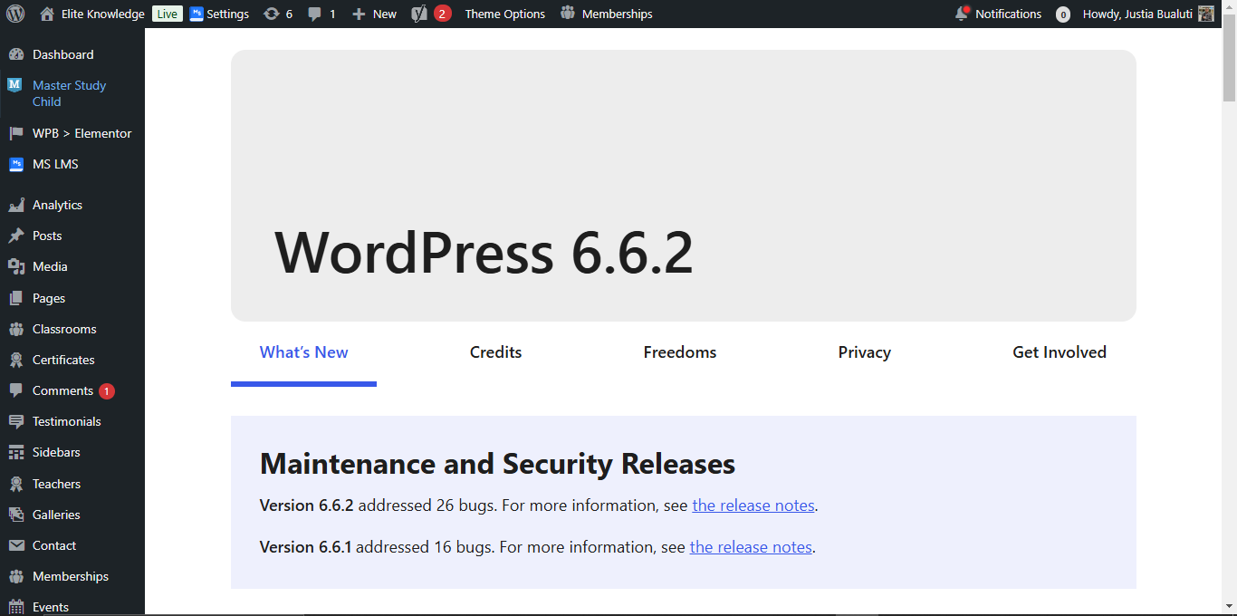 WordPress Interface